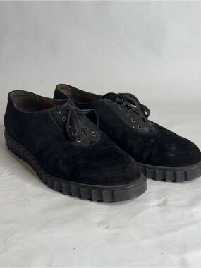Cesare Paciotti Black Suede Lace-Up Derby Shoes